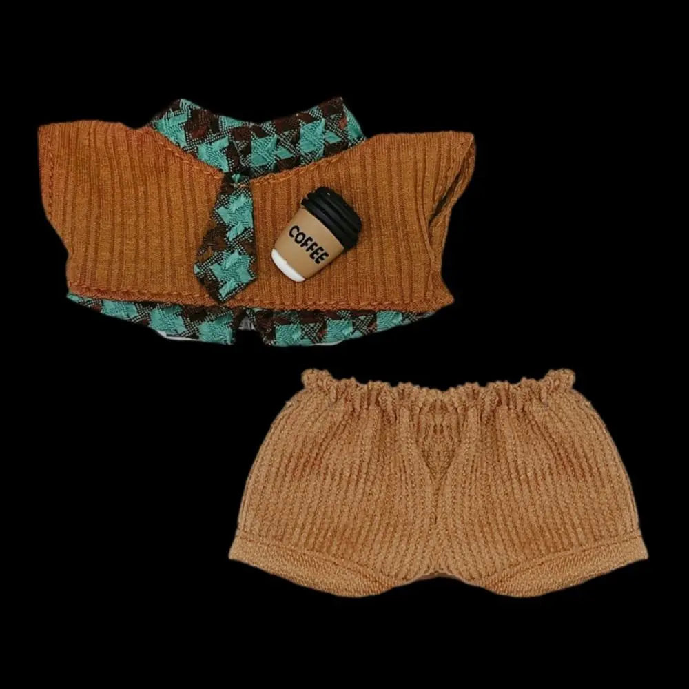 10cm Doll Clothes Set – Blouse, Pants & Necktie for BJD