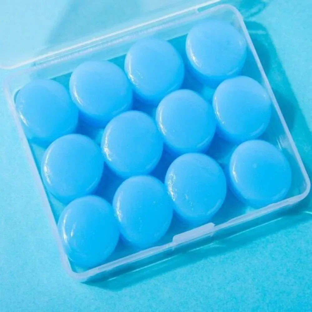 Reusable Silicone Ear Plugs for Sleep & Noise Reduction – 12 PCS