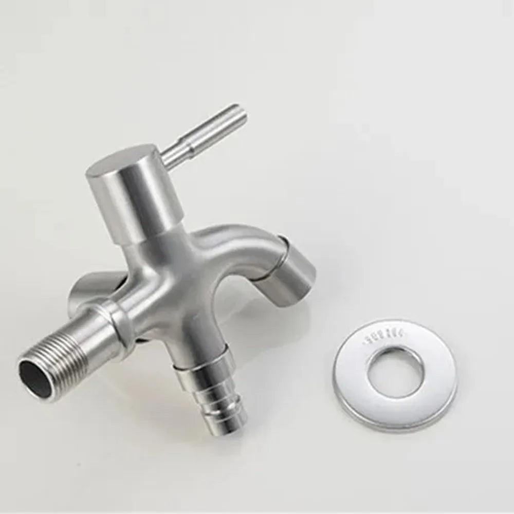 304 Stainless Steel Dual-Outlet Washing Machine Faucet