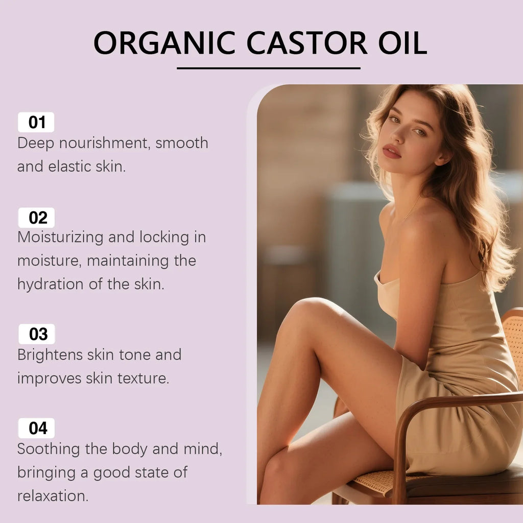 Organic Castor Oil Rose Quartz Roller Ball | 50ml