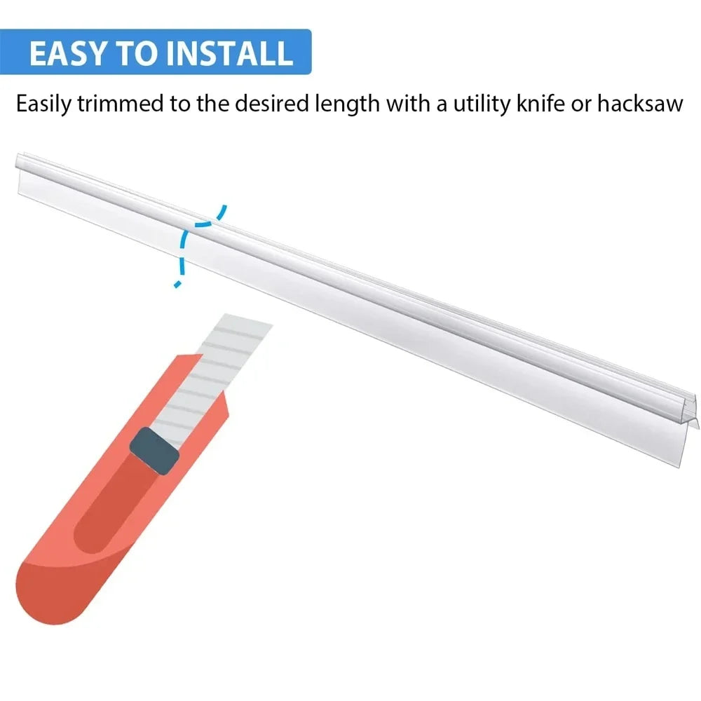 PVC Shower Door Seal Strip 4–6mm Glass | Waterproof Weatherstrip