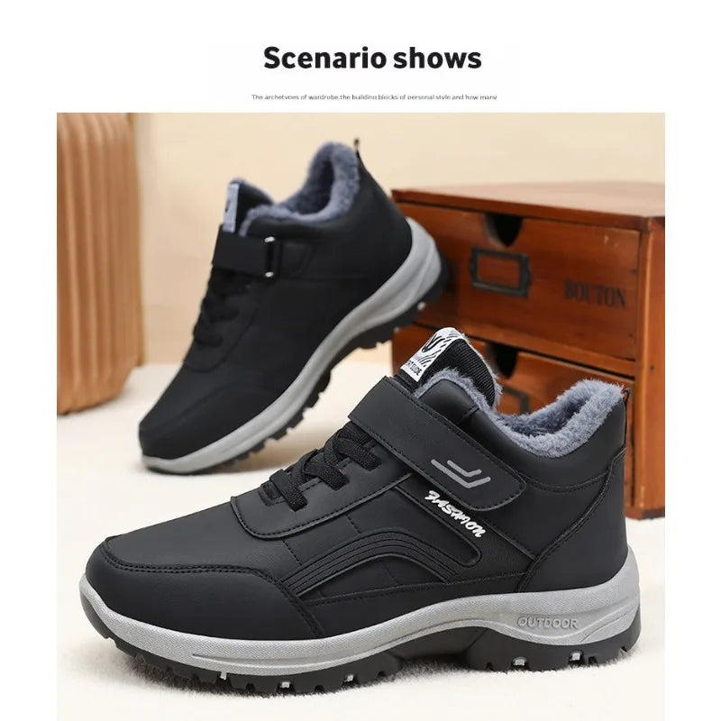 Men's Plush Snow Boots – Non-Slip Warm Winter Ankle Boots