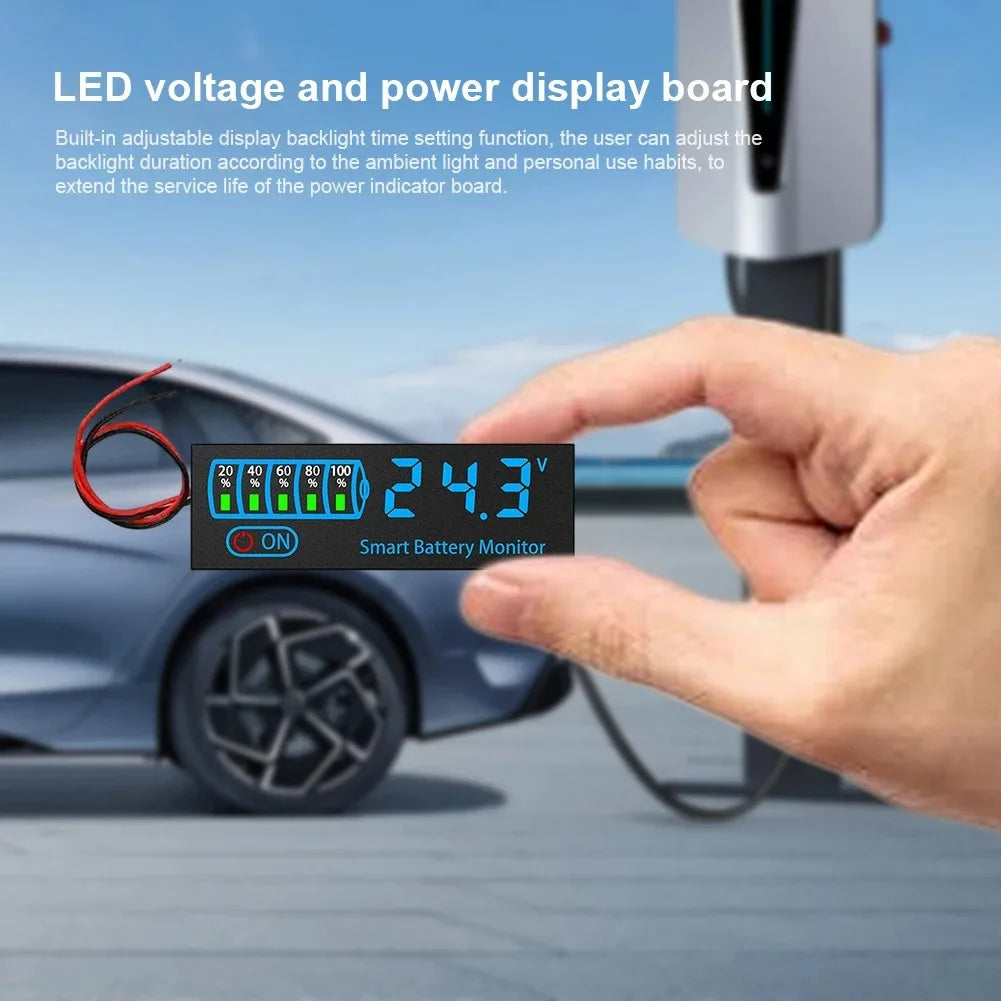 DC 7-55V LED Battery Charge Indicator Panel | 12V–48V