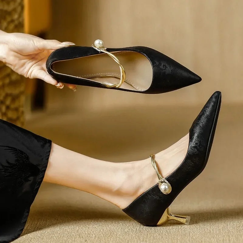 YBQJOO Women's Slip-On Stiletto Pumps – Pointed Toe Heels