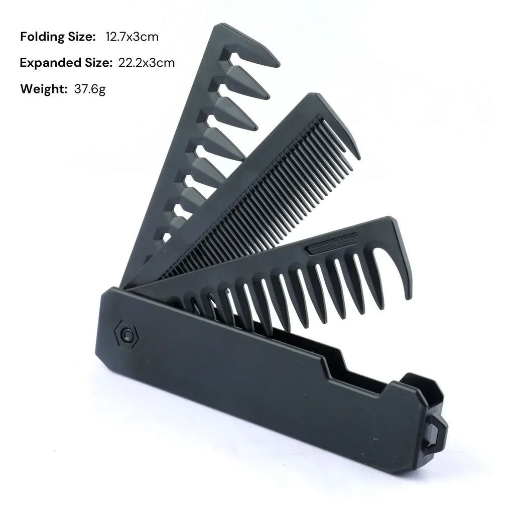 Portable Folding Pocket Comb – Wide & Fine Tooth Hair & Beard