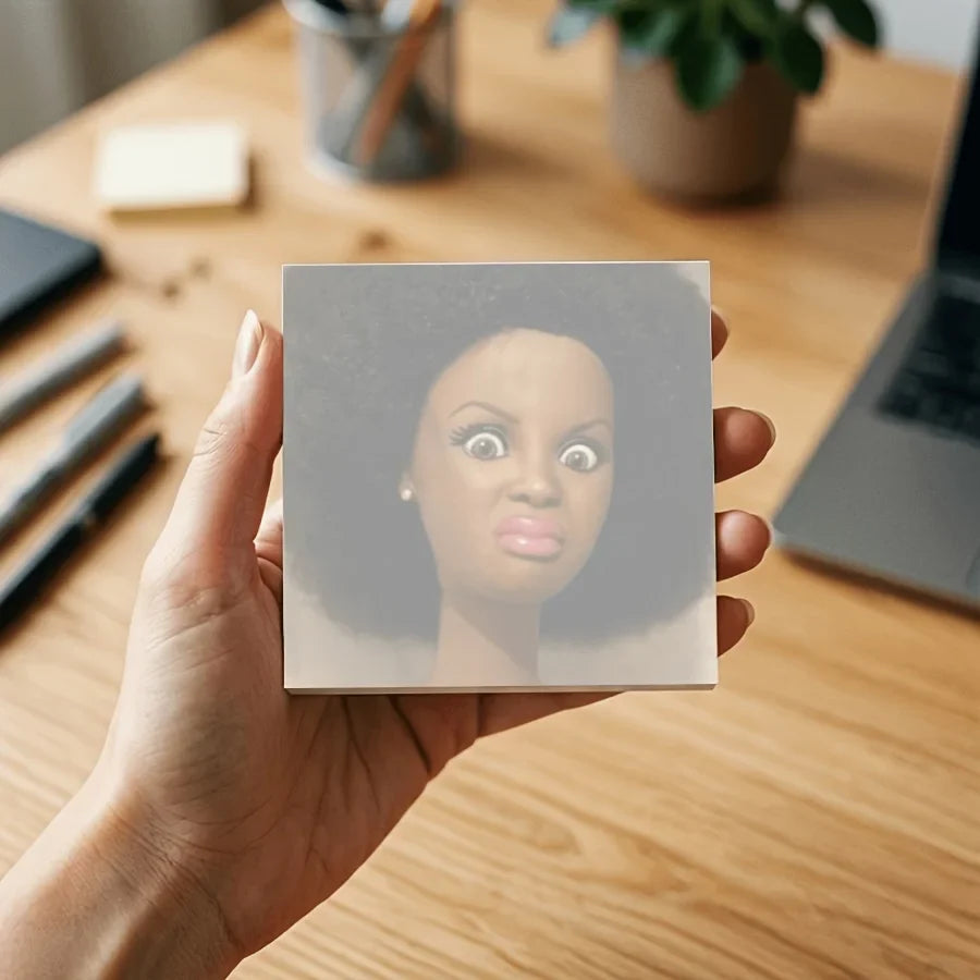 50 150Sheets Paper Curly Hair Character Notepad Humorous Angry Face