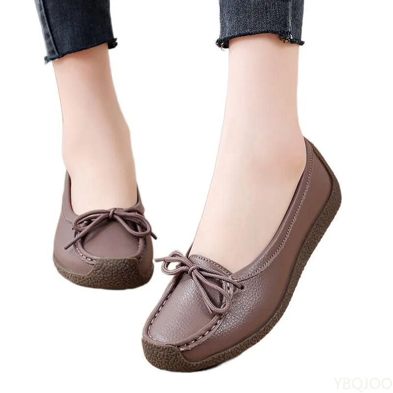 Women's Lace-Up Flat Shoes – Anti-Slip Soft Sole Casual Flats