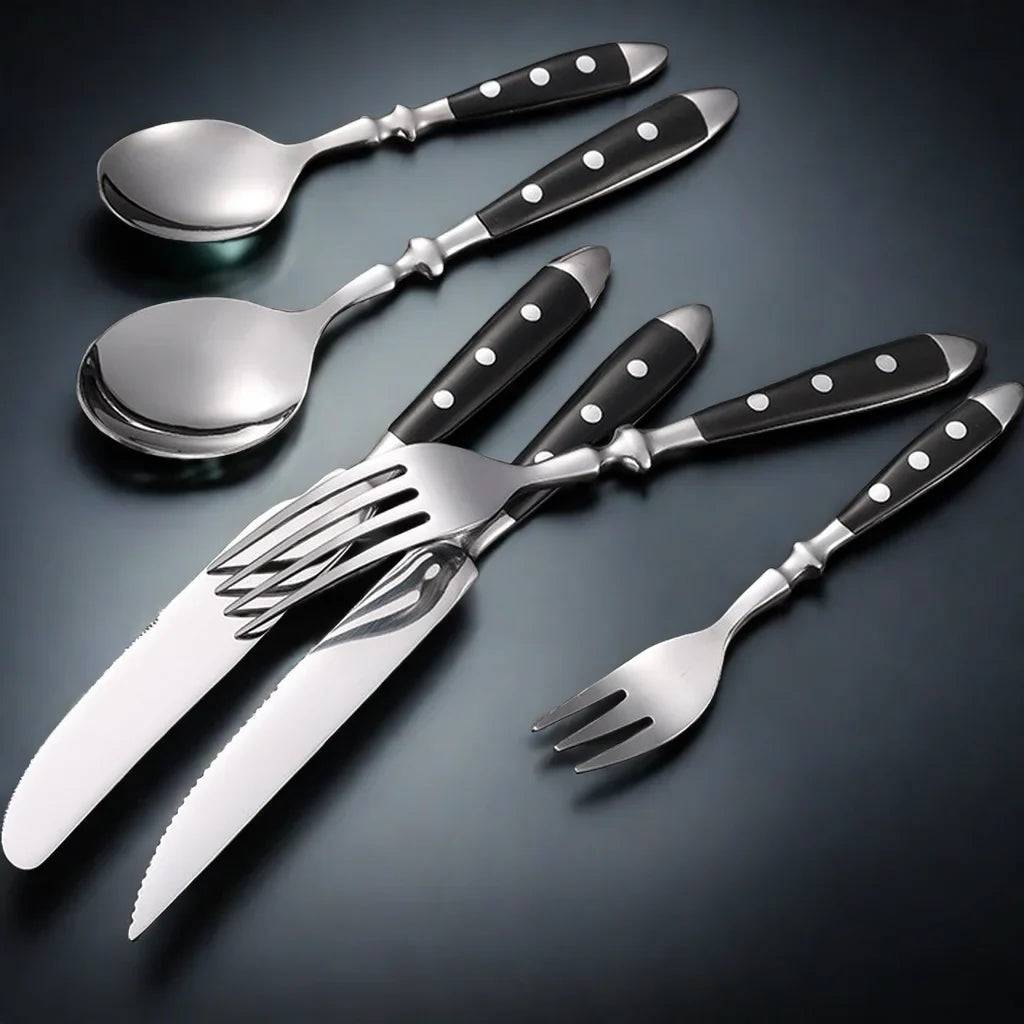 Stainless Steel Cutlery Set – Fork, Spoon & Steak Knife