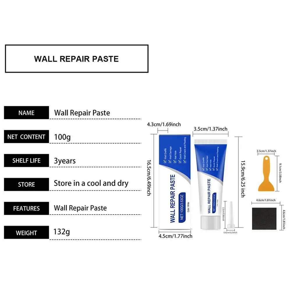 Wall Repair Putty Kit – Crack, Hole & Nail Filler + Scraper