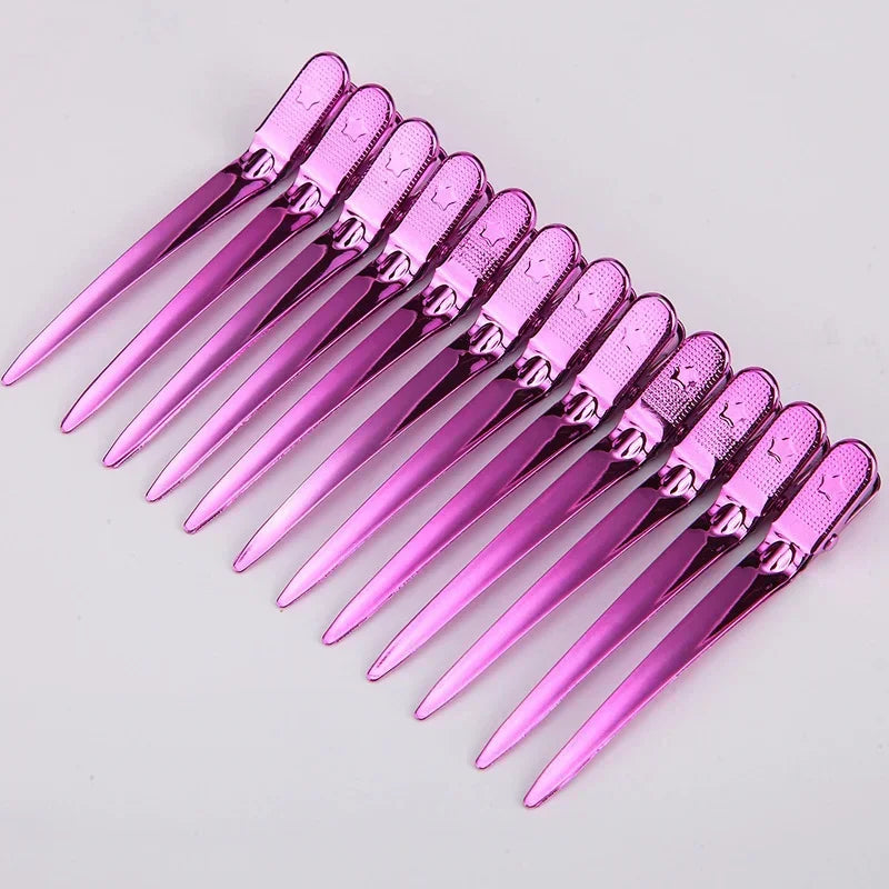 12-Piece Duck Mouth Hair Sectioning Clips | Metal Styling Clamps