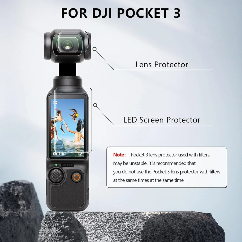 9H Tempered Glass Screen & Lens Protector – DJI OSMO Pocket 3 & 4