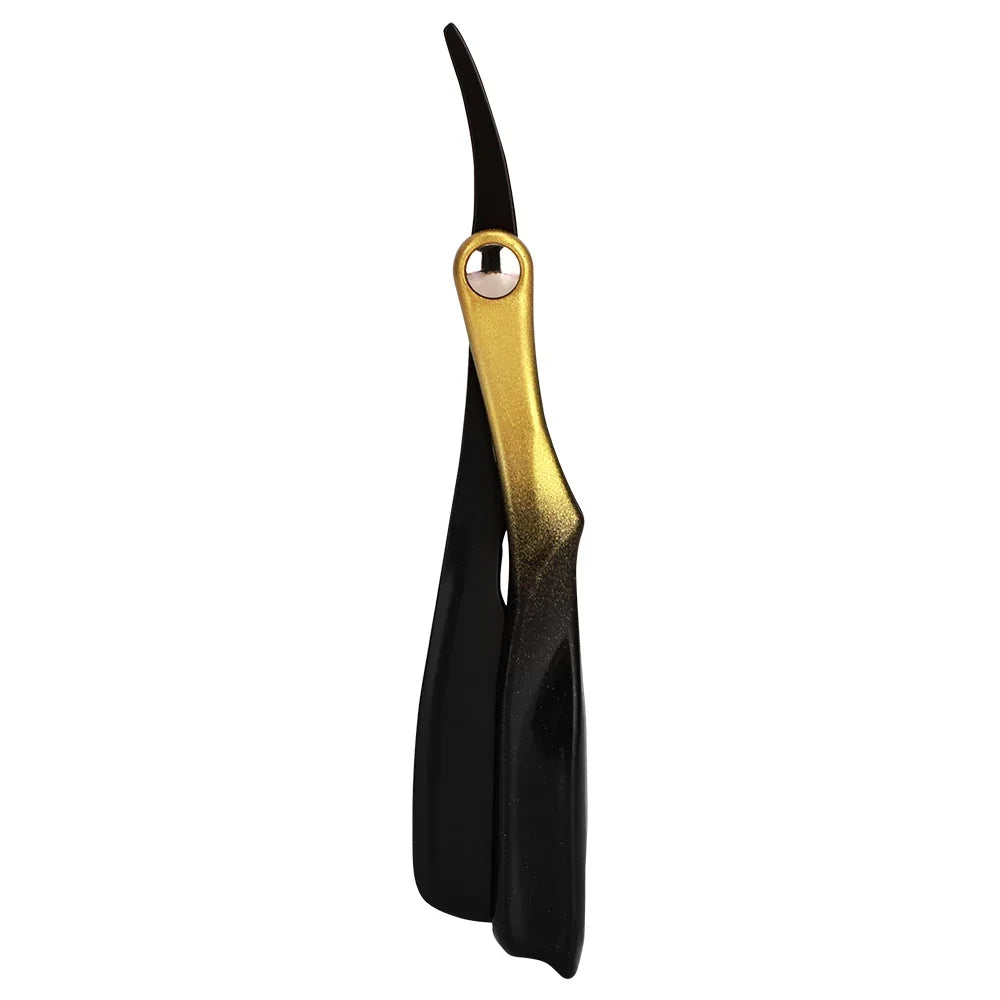 Magnetic Straight Razor – Foldable, Replaceable Blade | Gold Handle