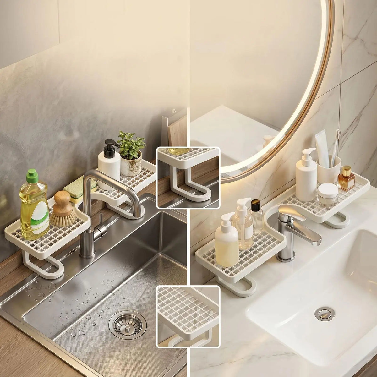 Over-Sink Shelf 50cm U-Shape No-Drill Bathroom Organizer