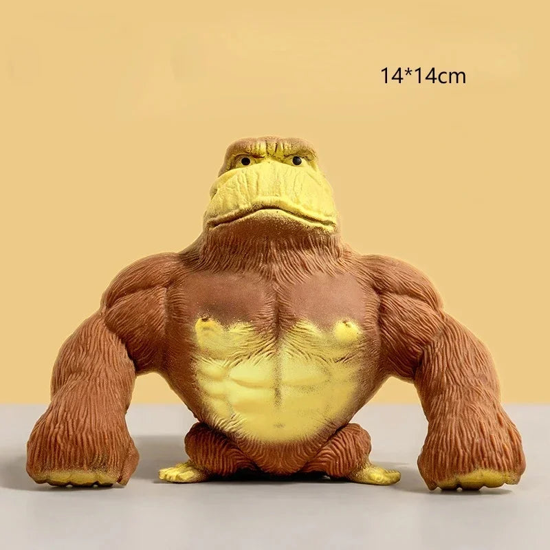 Cute Gorilla Figurines Humorous Expression Monkey Statues Stretchable