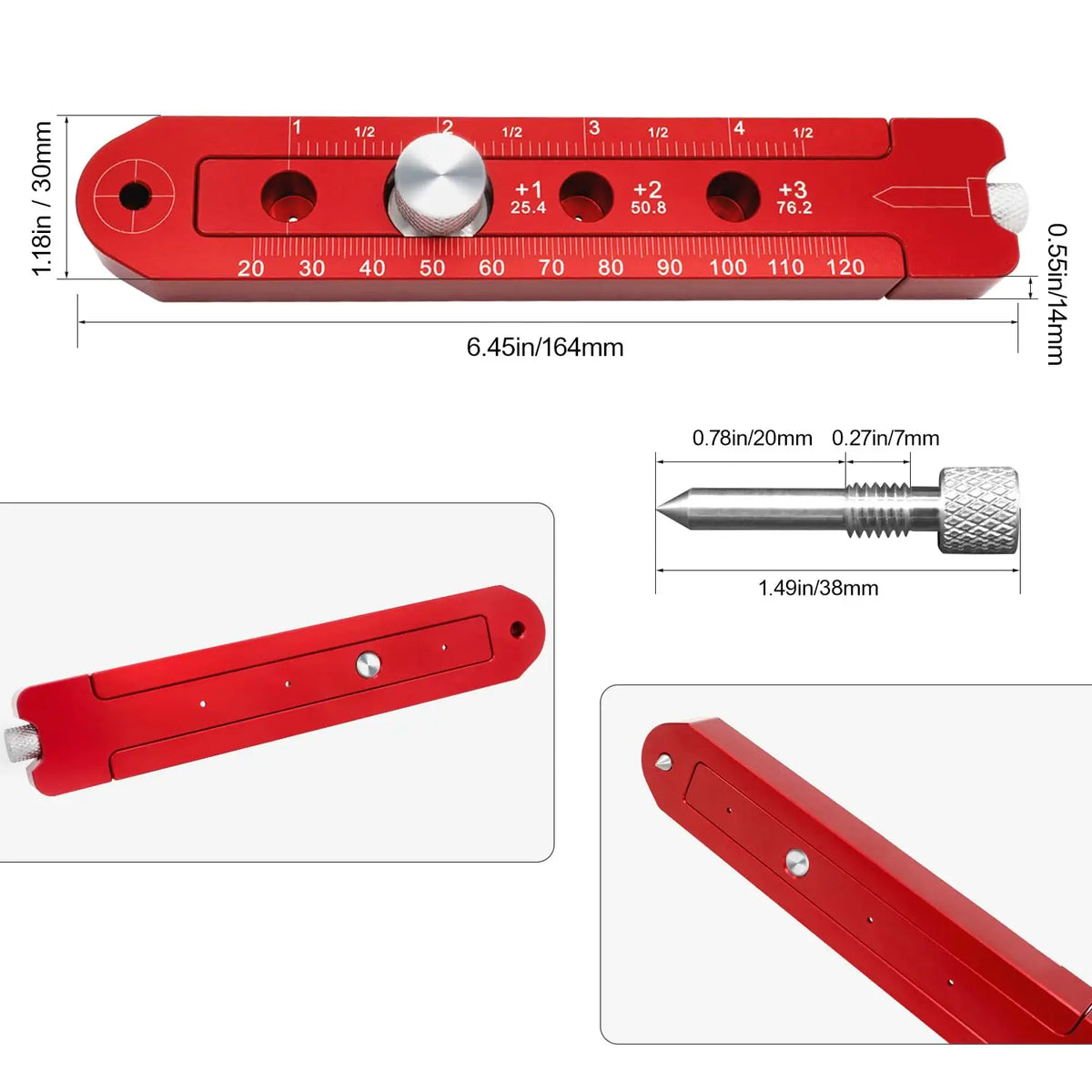 Adjustable Metal Circle Drawing Ruler – Woodworking Compass