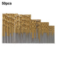 50pc Titanium HSS Twist Drill Bit Set 1–3mm | Metal & Wood