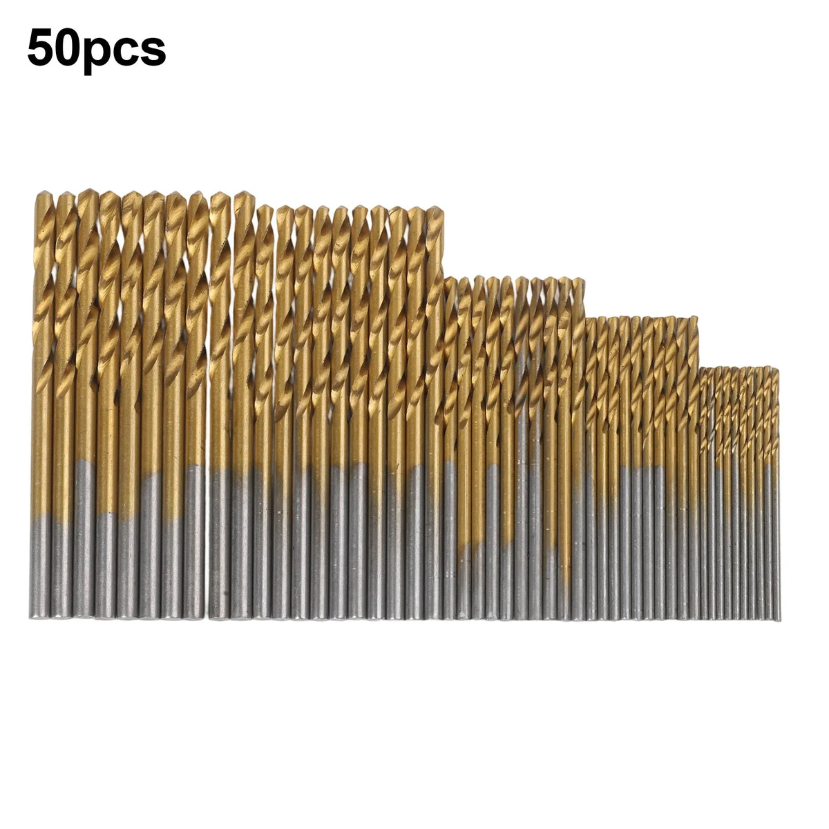 50pc Titanium HSS Twist Drill Bit Set 1–3mm | Metal & Wood