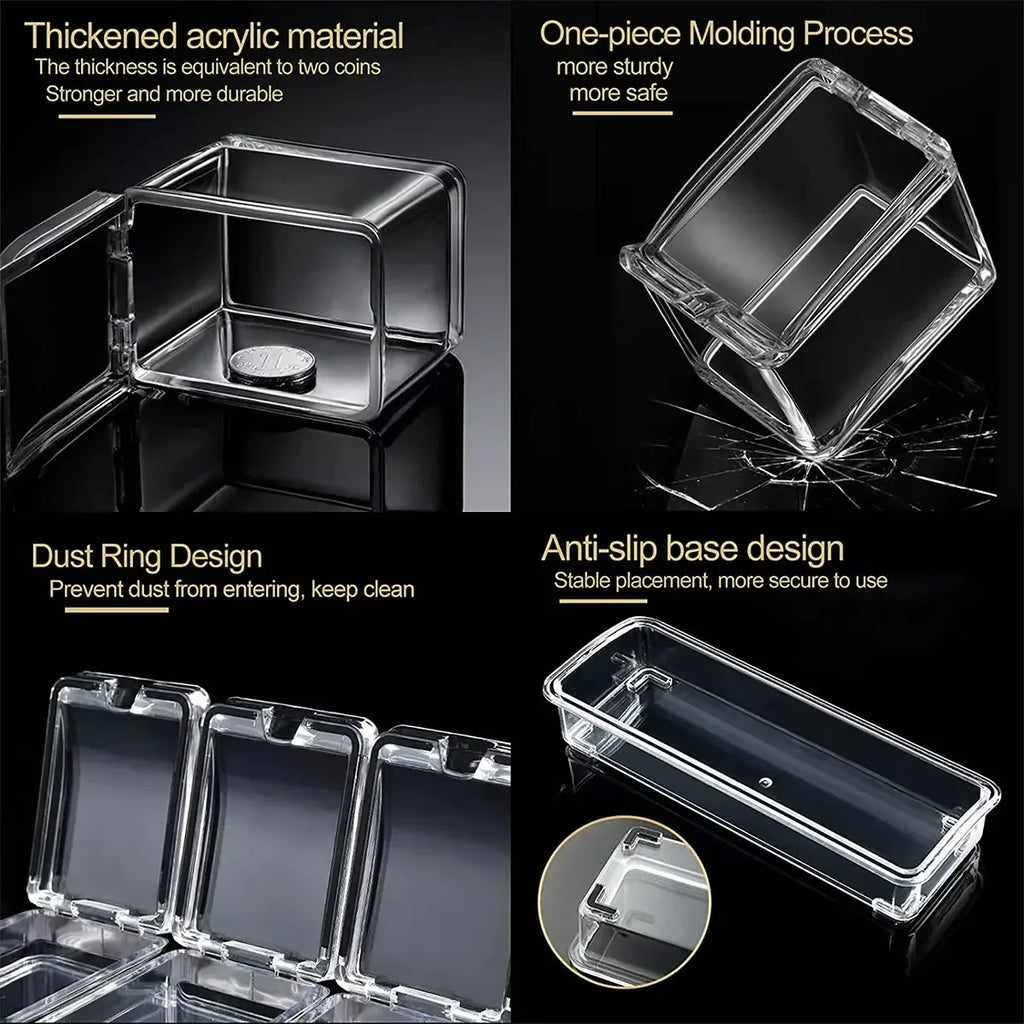 4-Piece Clear Seasoning Box Set with Spoons – Spice Storage