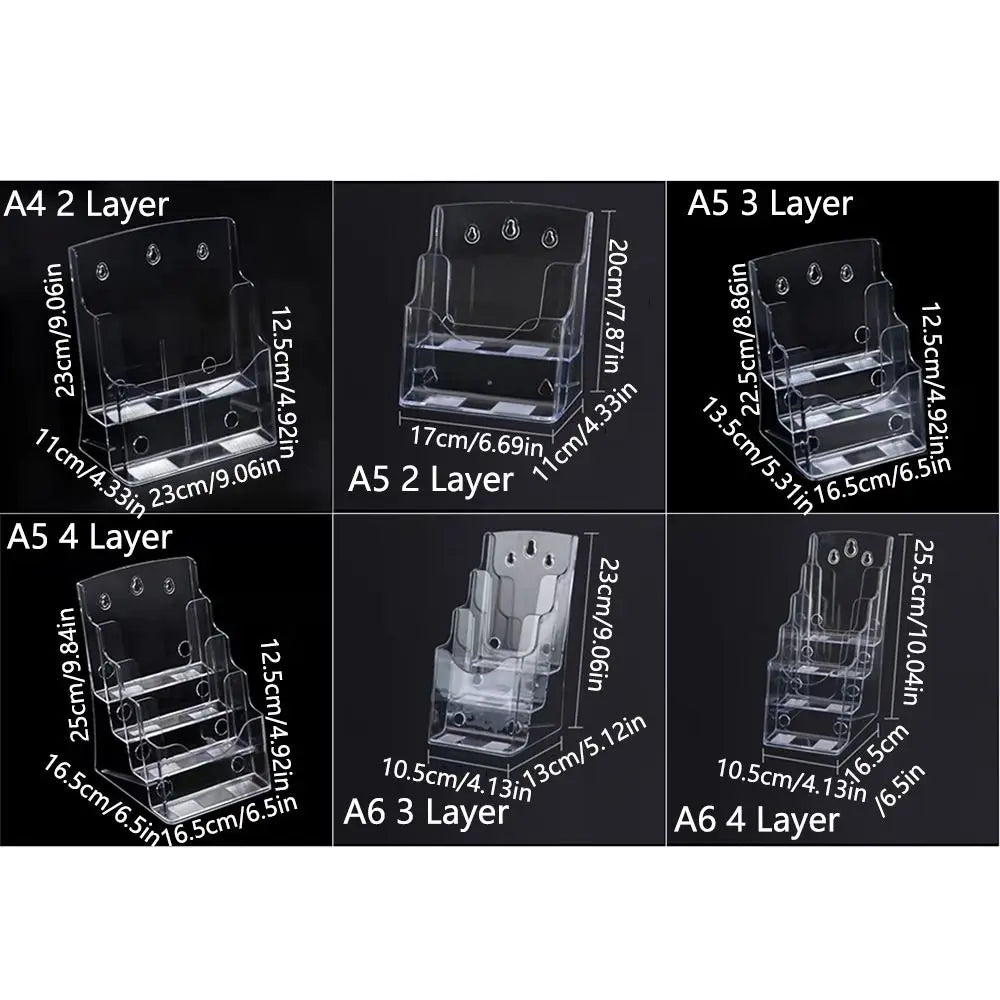 Clear Acrylic Brochure Holder A4/A5/A6 – 2/3/4 Tier Stand