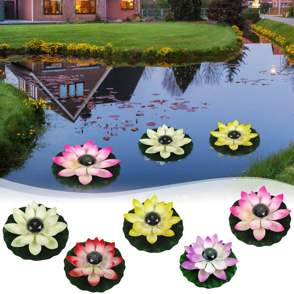 Solar Floating Lotus LED Light | Pool, Pond & Garden Decor