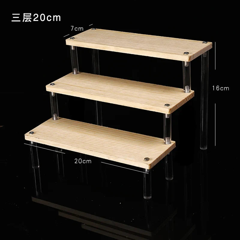 Wooden Multi-Layer Step Display Stand for Figures & Blind Box