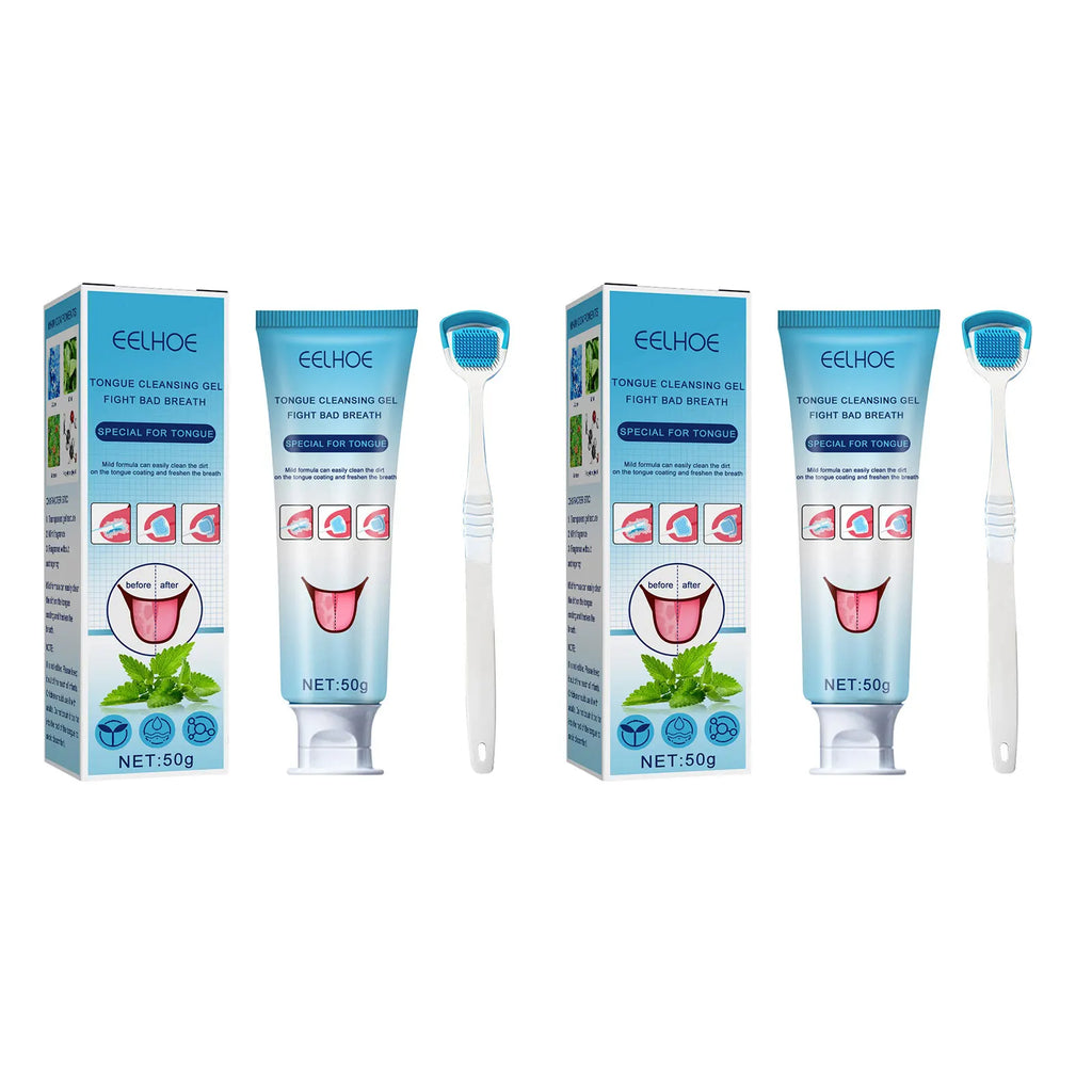 EELHOE Tongue Cleaning Gel & Brush Kit | Fresh Breath Oral Care
