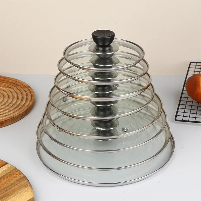 Tempered Glass Pot Lid – Shatter-Proof Stainless Steel Rim