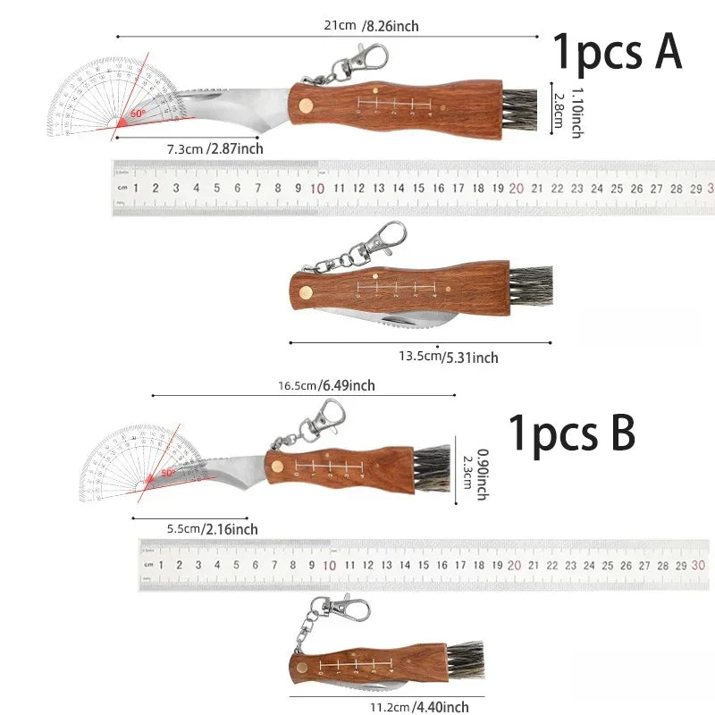 EDC Folding Pocket Knife – Wood Handle & Stainless Steel