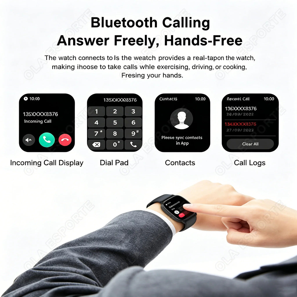2026 Men's Smart Watch Women's HD Full Touch Screen Sports Fitness