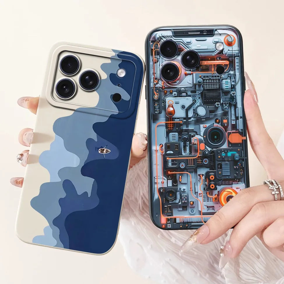 iPhone 17 Pro Silicone Case | Cute Kawaii Floral Painted Cover