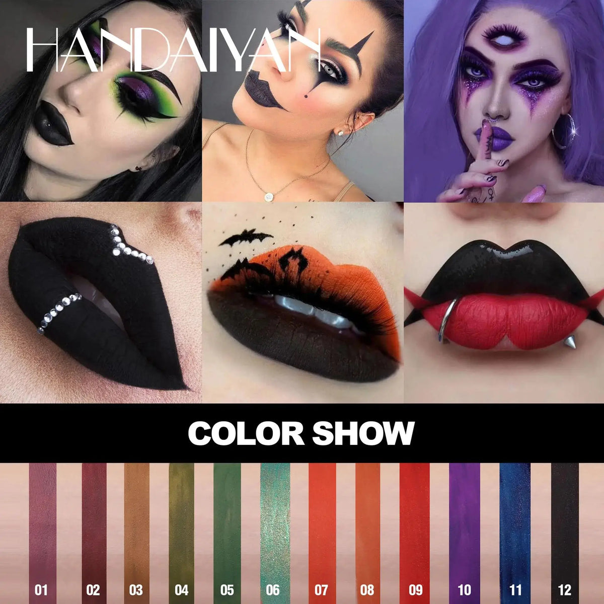 Handaiyan Matte Vampire Lip Gloss – Black & Purple Waterproof