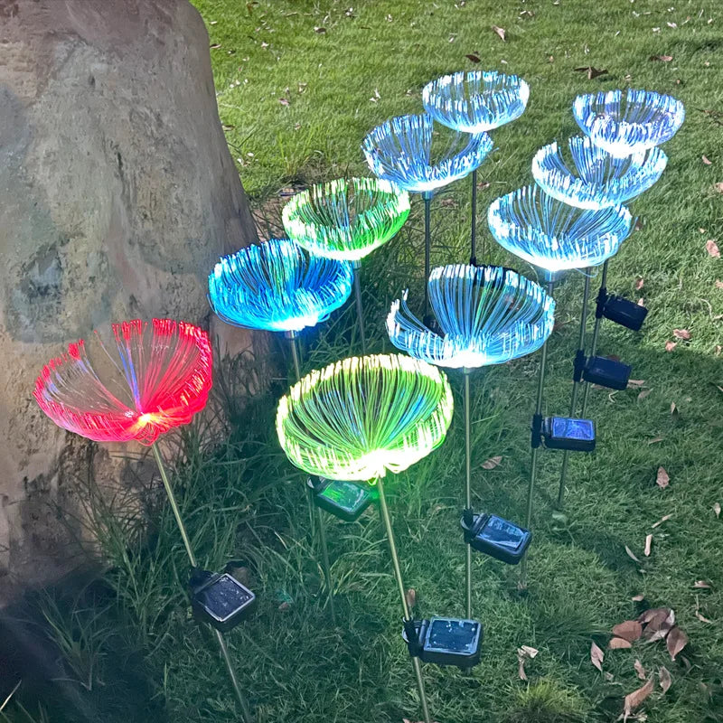 Outdoor Waterproof Solar Led Fiber Optic Jellyfish Light Atmosphere