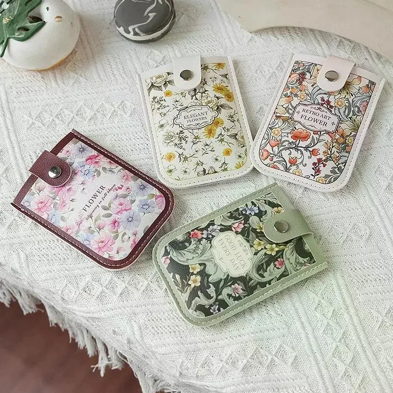 Slim Floral Pull-Out Card Holder Wallet – 5 Slots for Women