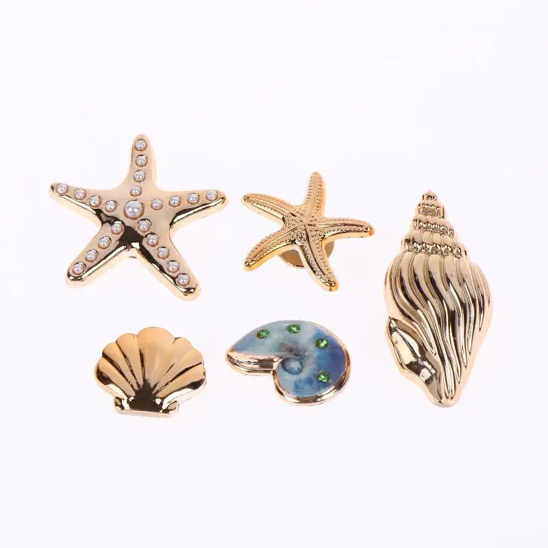 Coastal Shoe Charms 16 Pcs – Starfish & Conch Clog Decor