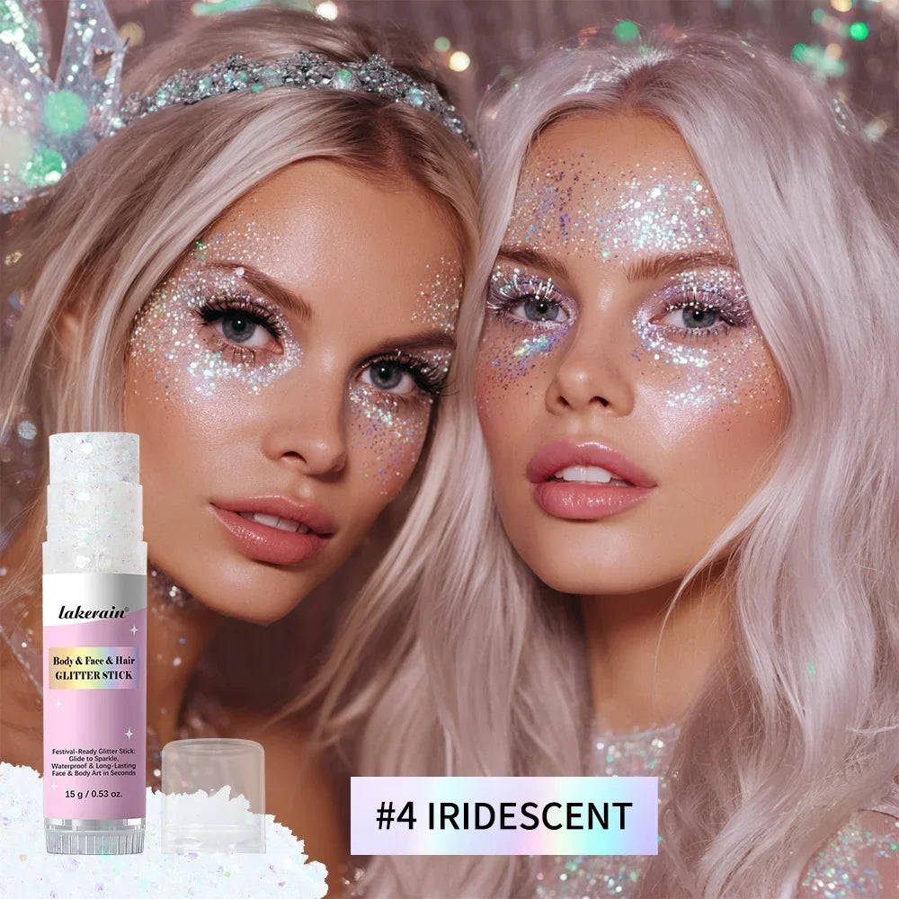Glitter Gel Stick Highlighter – Pearl Sequin Face & Body Shimmer