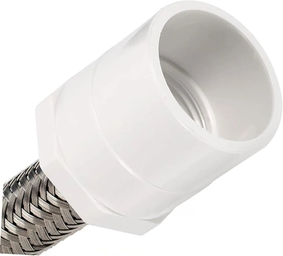 2-Pack PVC Straight Pipe Connectors for Garden Irrigation 1/2"