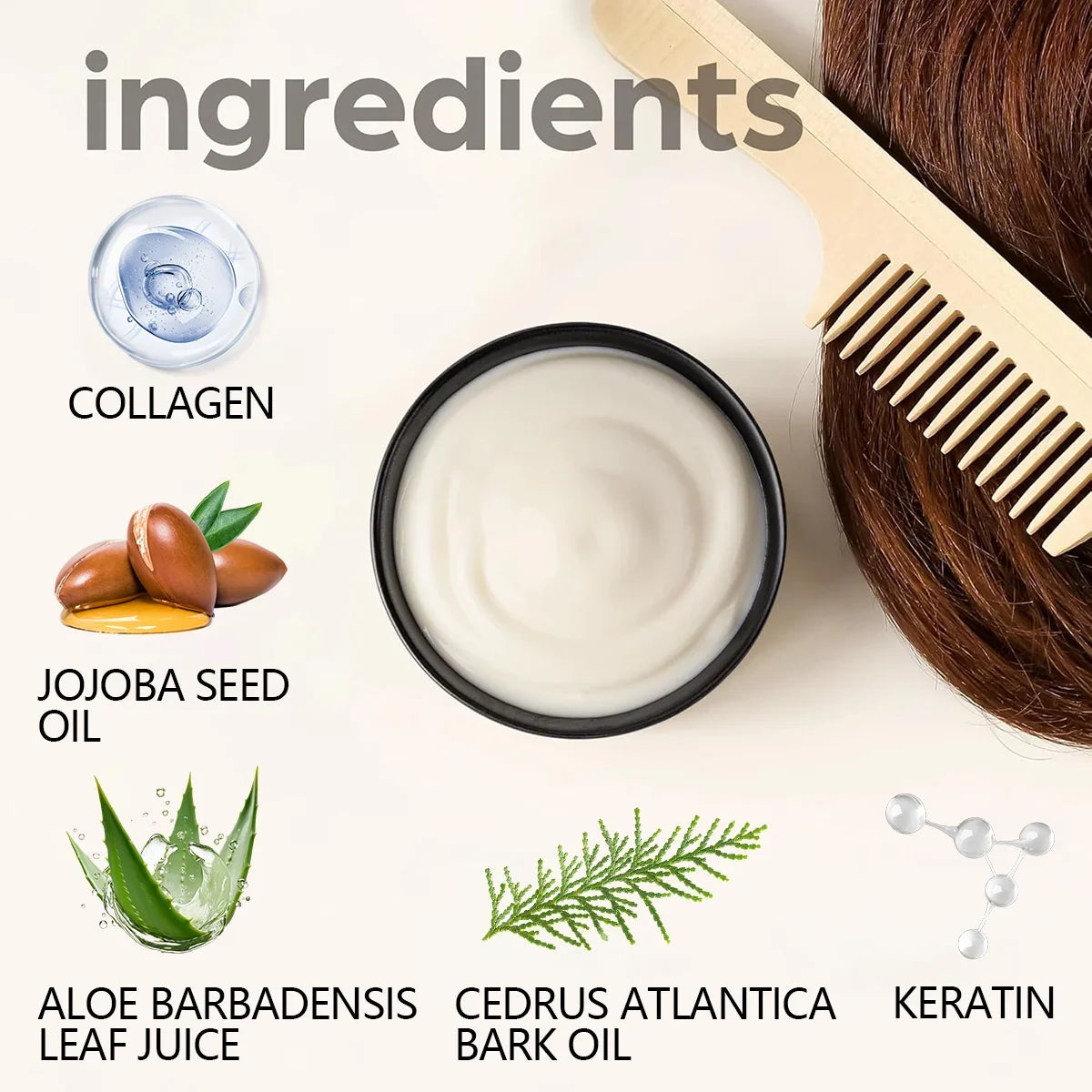 Argan Oil & Aloe Vera Hair Mask | Collagen Keratin Conditioner