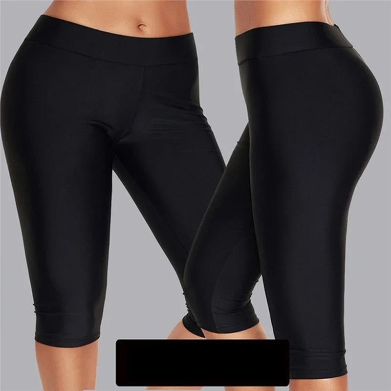 Women Waisted Yoga Pants Squat Proof Cropped Training Tights Female