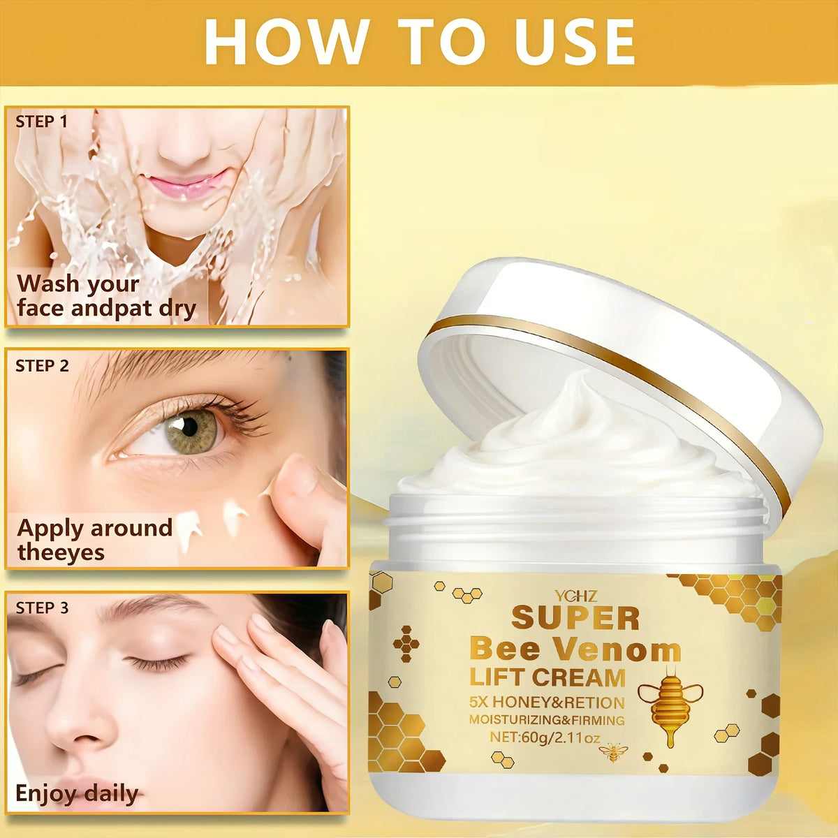 Bee Venom Face & Neck Firming Lifting Cream – 60g | YCHZ