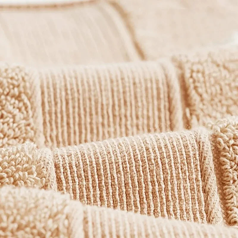 Soft Combed Cotton Jacquard Bath & Face Towel – Spa Gold