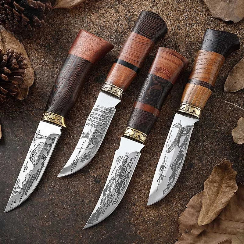 Etched Boning Knife – Copper & Zebrawood Handle | Stainless Steel
