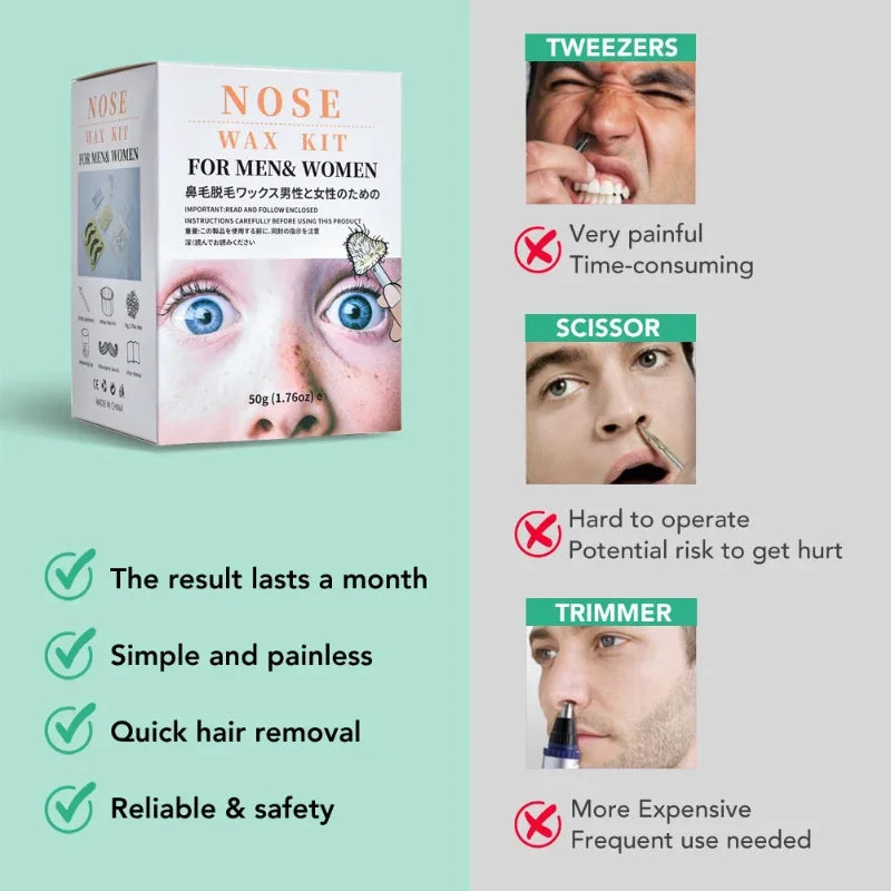 2026 Painless Nose Hair Removal Wax Paper-free Beans Compact Portable