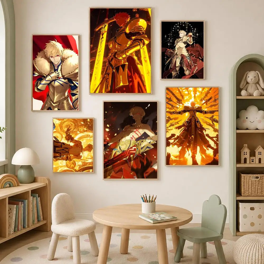 Anime Gilgamesh Self-Stick HD Wall Art Poster | Waterproof Decor
