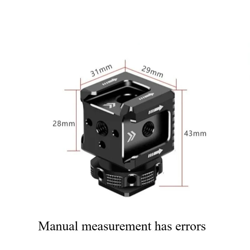 Triple Cold Shoe Mount Adapter for DSLR Camera Cage Rig