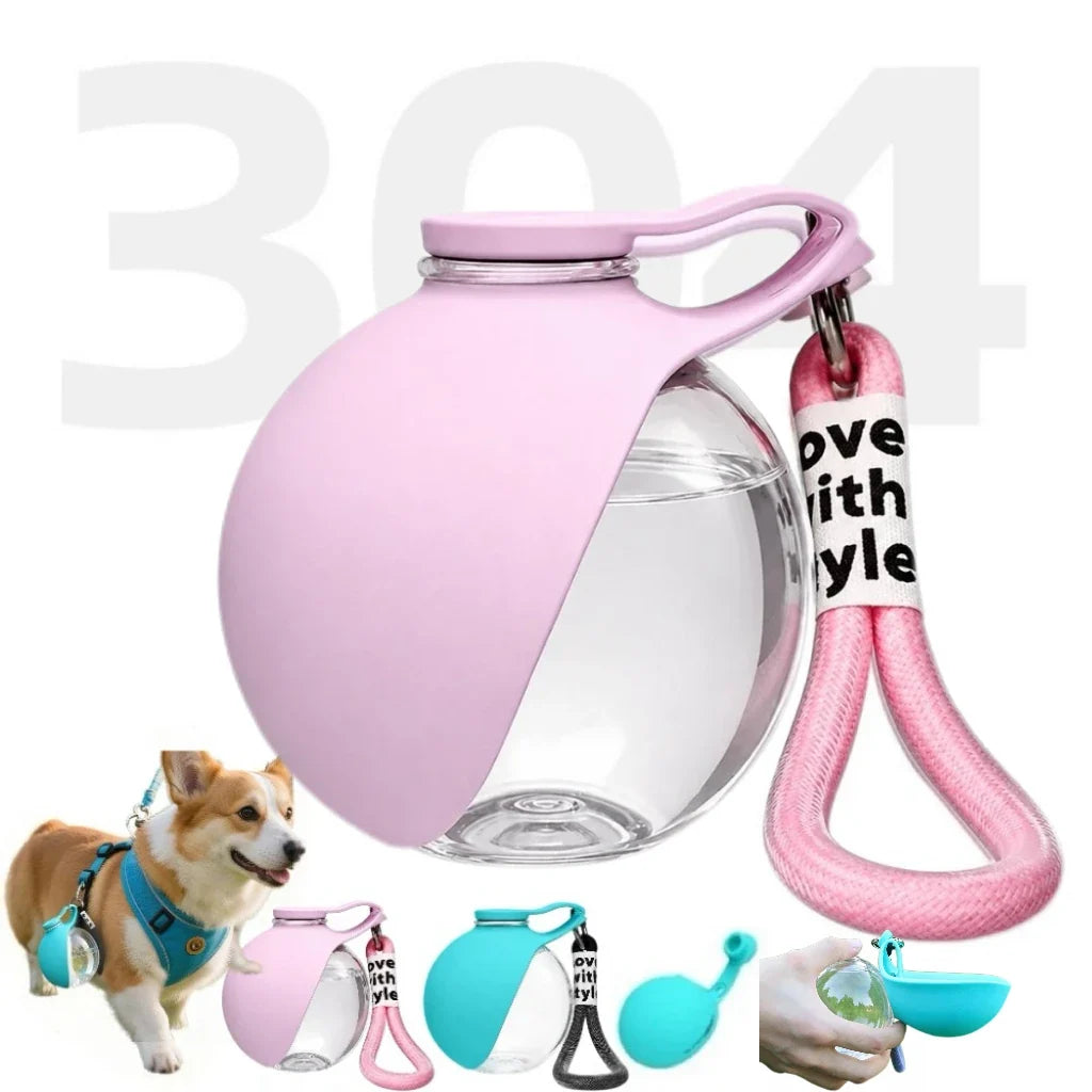 2-in-1 Pet Silicone Hiking Feeders Creative Portable Outdoor Water