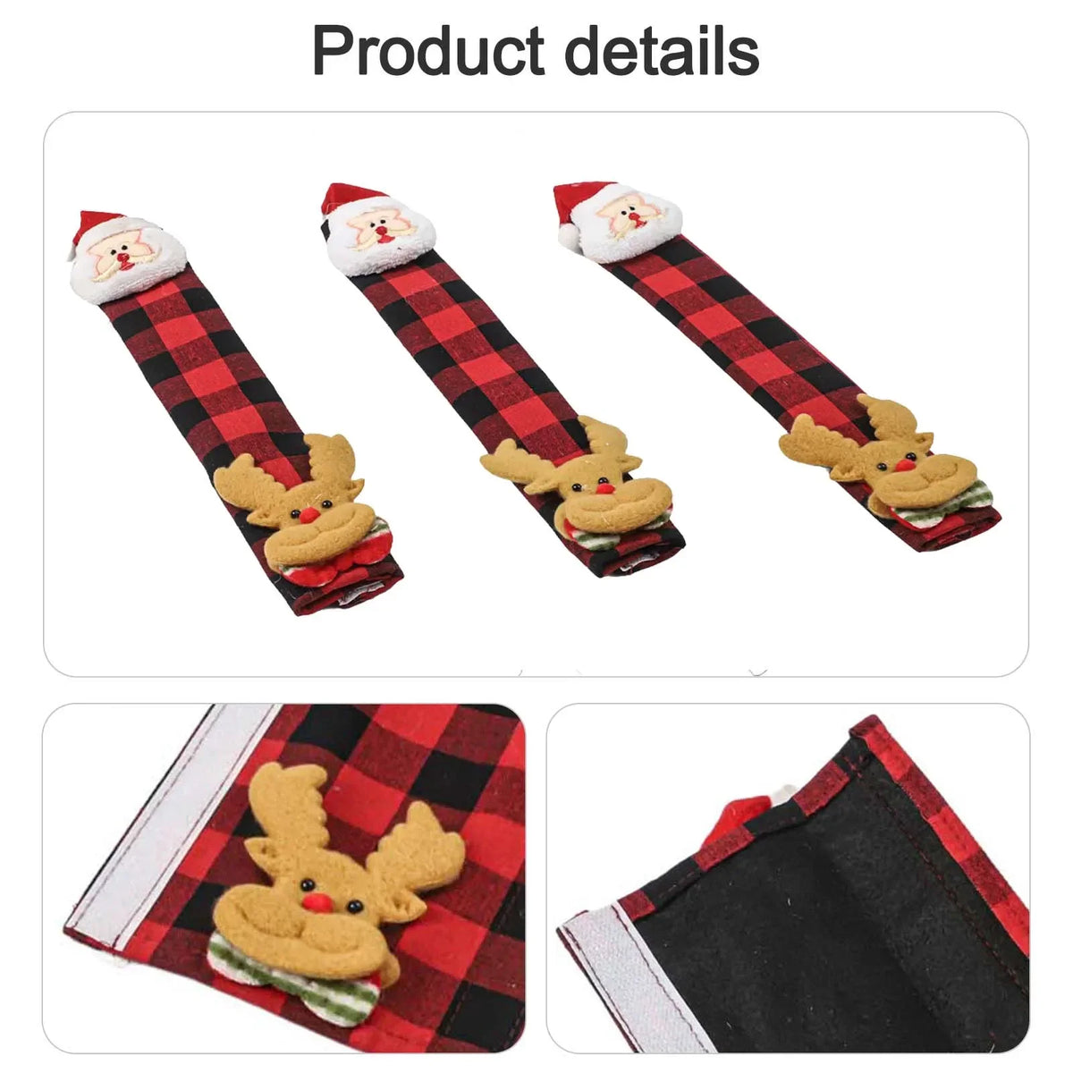 Christmas Fridge Handle Covers | 3D Holiday Designs, 8-Pack