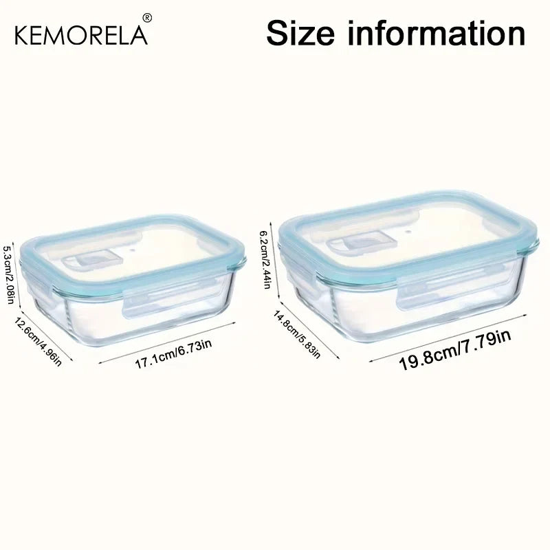 Glass Lunch Box 2/3 Compartment Airtight Lid | Fridge & Oven Safe