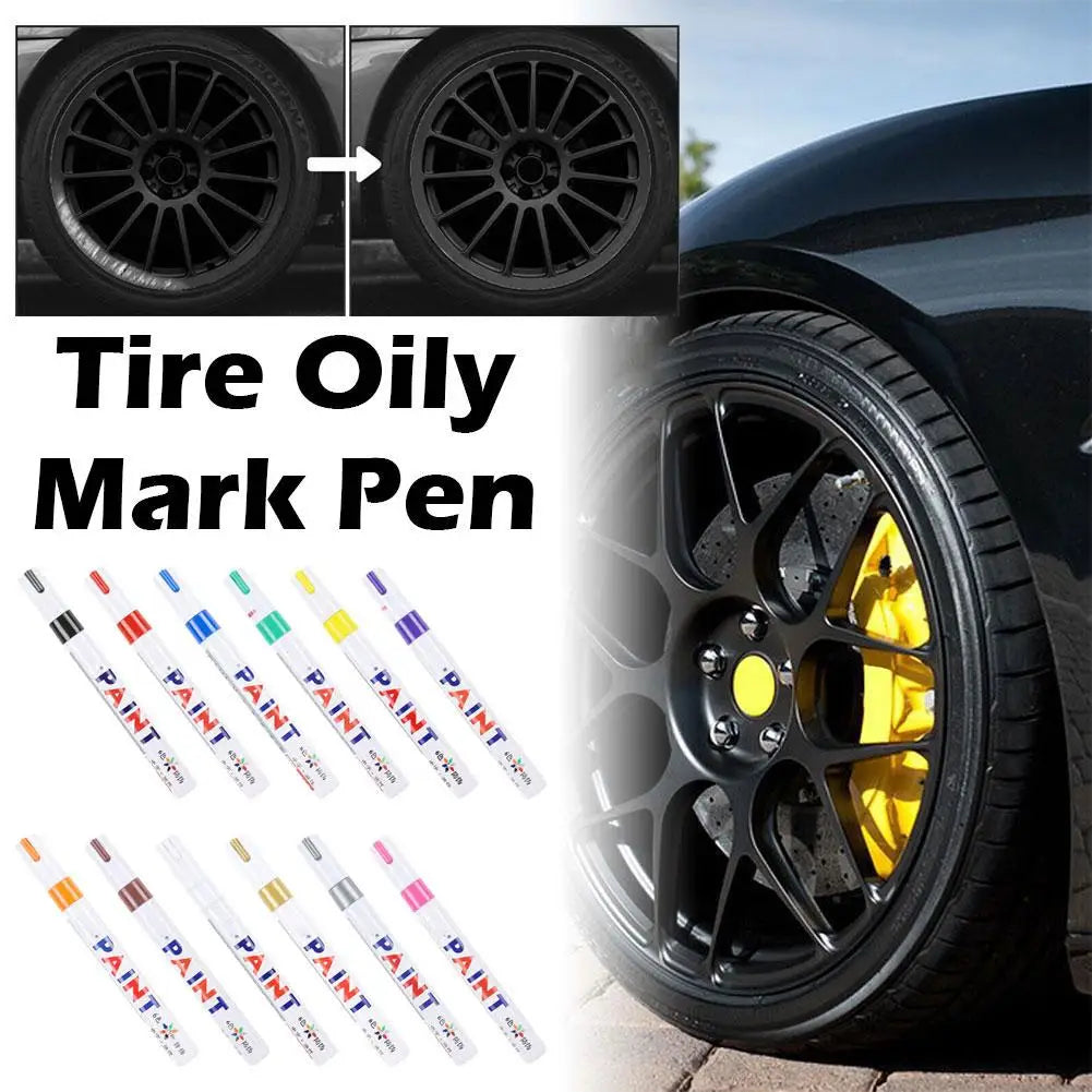 Waterproof Cars Wheel Tire Oily Mark Pen Auto Rubber Tyre Paint Cd