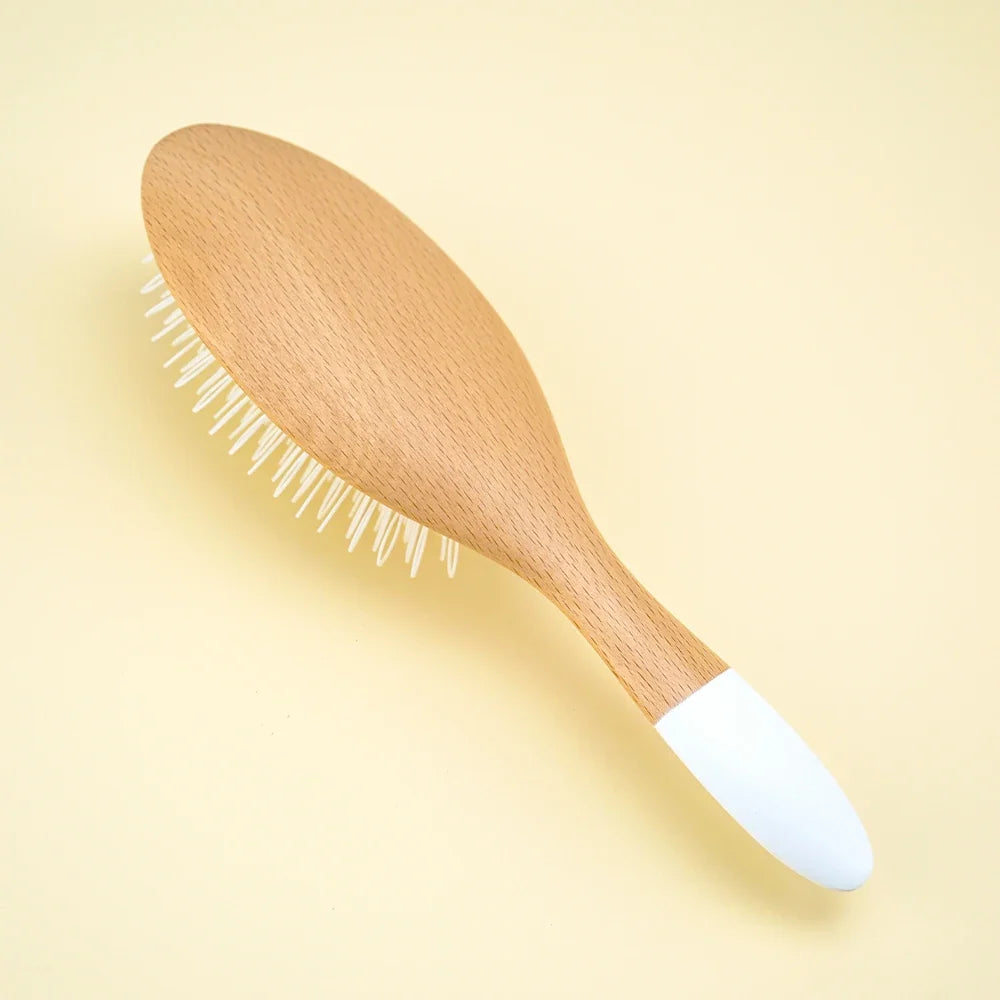 Natural Wood Air Cushion Hair Brush – Gentle Bristles