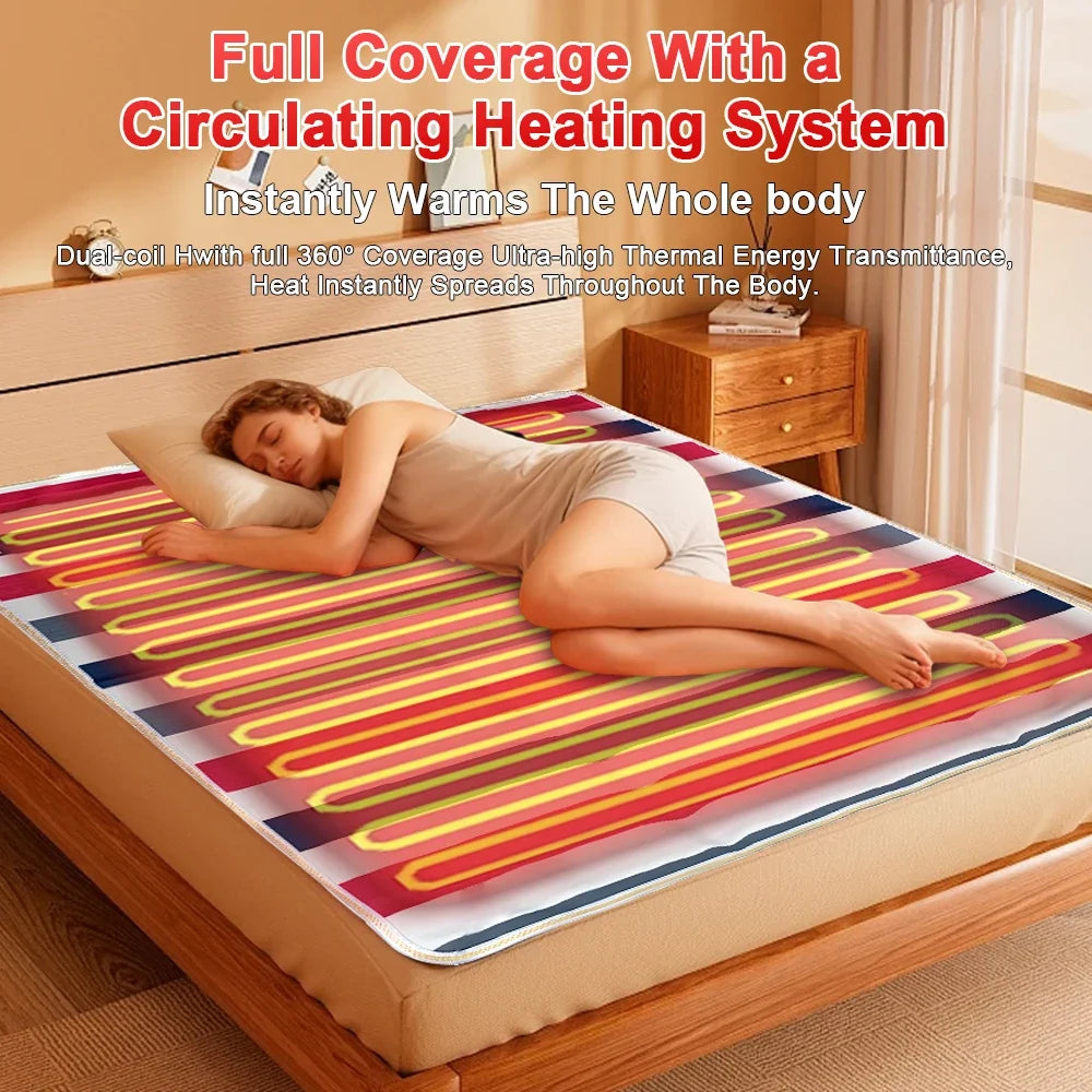 220V Electric Heated Blanket 70x150cm | Plush Bed Warmer